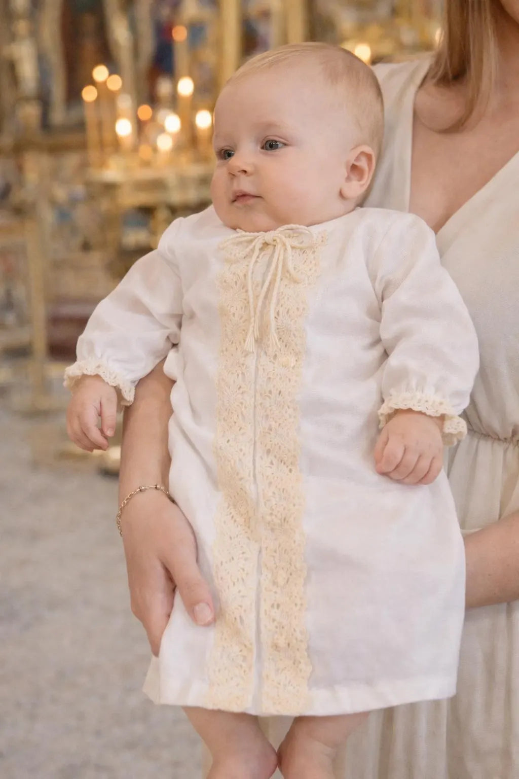 linen baptism dress Gown for Baby – Christening Outfit with Lace, Blessing Infant Size:XL USA Designed with love and trend_mesh A Boho Dress with