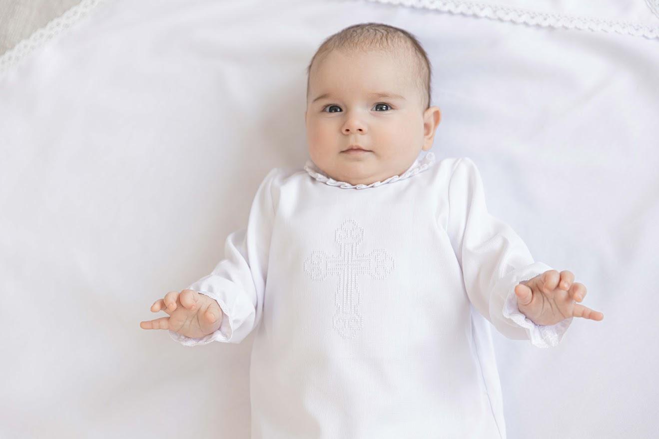 Baby Christening Set with Linen Blanket – Natural Baptism Outfit for Boys & Girls