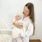 Complete Baptism Set for Baby Girl  – Linen & Velour