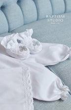 Baby Boy Christening Outfit – 4 Piece Baptism Set with Cross Embroidery