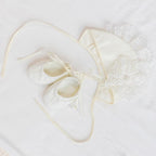 Luxury Christening Set for Baby Girl — Personalized Baptism Blanket, Linen Dress + Free Godmother Shawl