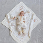 Luxury Linen Christening Set – Ivory Beige Embroidery