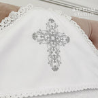 Christening Towel with Hood – Soft Cotton Baptism Blanket, Absorbent Terry Cloth, Personalized Baby Baptism Gift