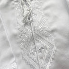 Linen Baby Baptism Outfit | White Christening Set | Embroidered Newborn Clothes | Unisex Dedication Gift | 4-Piece Baby Set