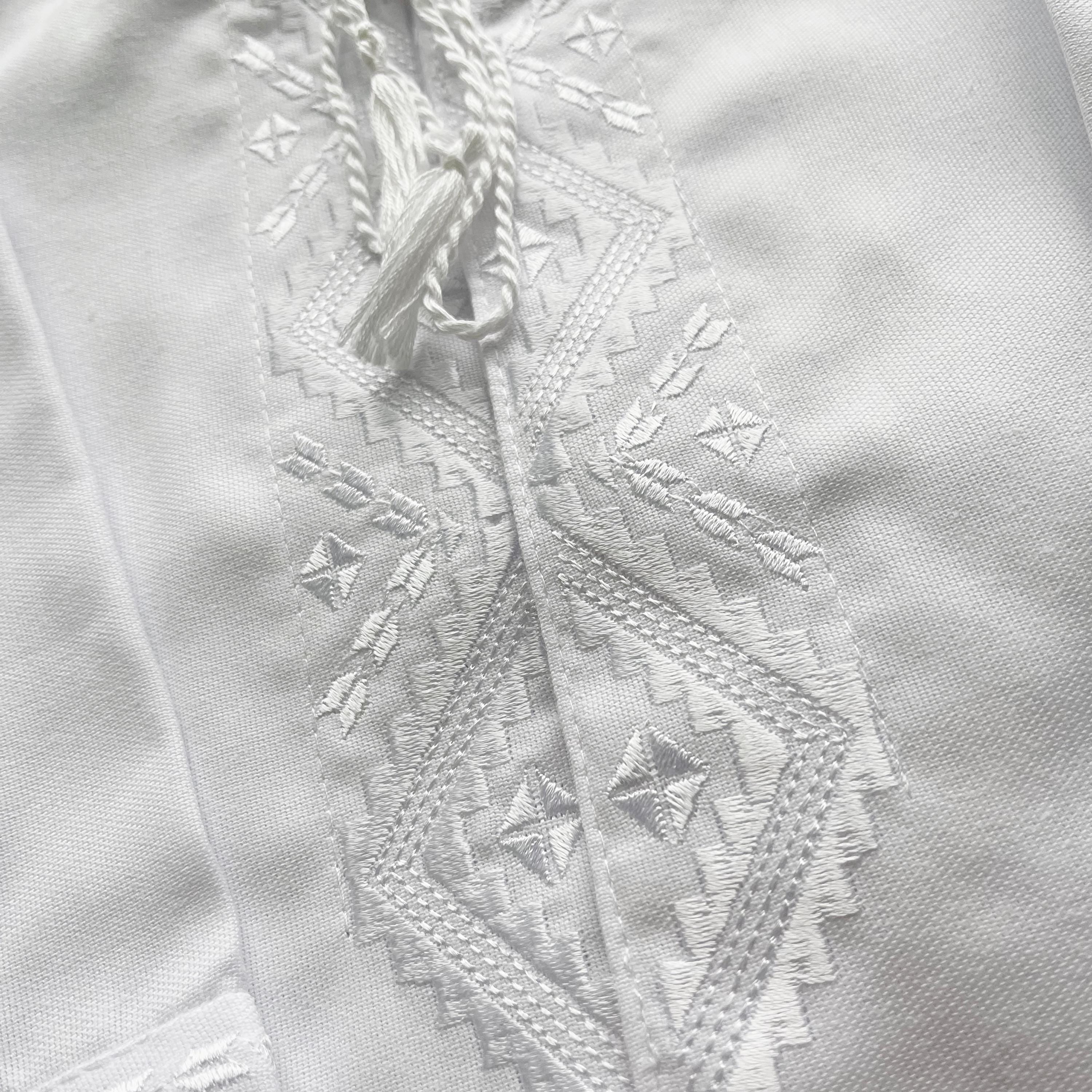 Linen Baby Baptism Outfit | White Christening Set | Embroidered Newborn Clothes | Unisex Dedication Gift | 4-Piece Baby Set