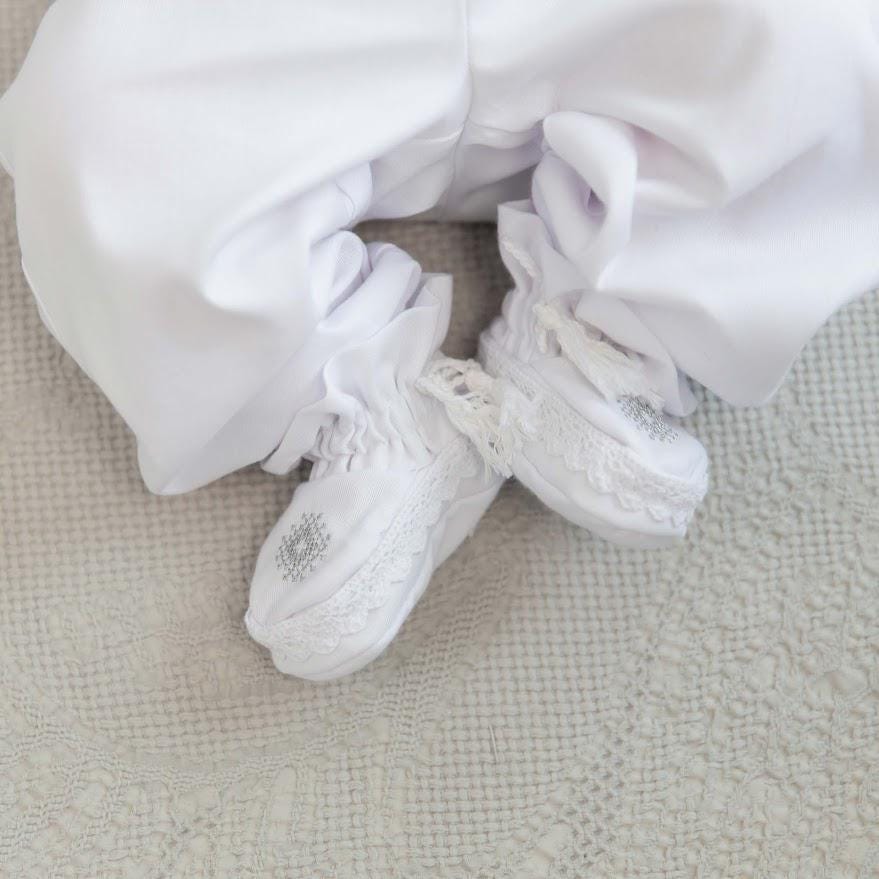 Handmade linen baptism outfit for infant boy