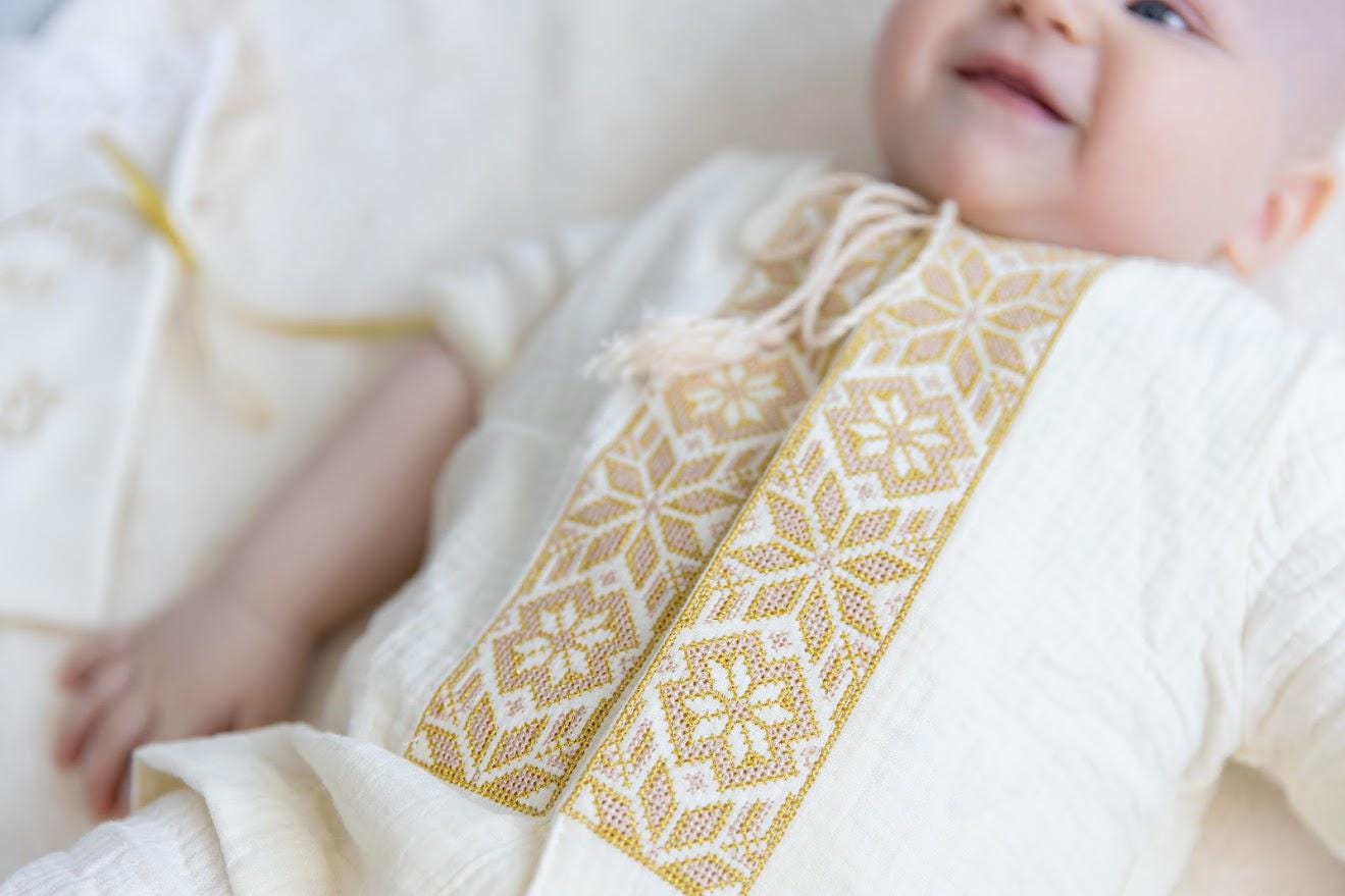 Baptism Set for Baby – Muslin Christening Outfit with Hooded Terry Towel | Personalized Christening Gift
