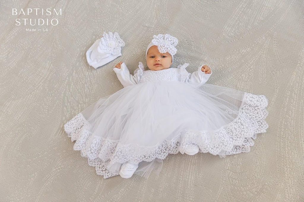 Baby Girl Christening Outfit – Velvet Baptism Set with Dress, Pants, Headband, Booties & Hat
