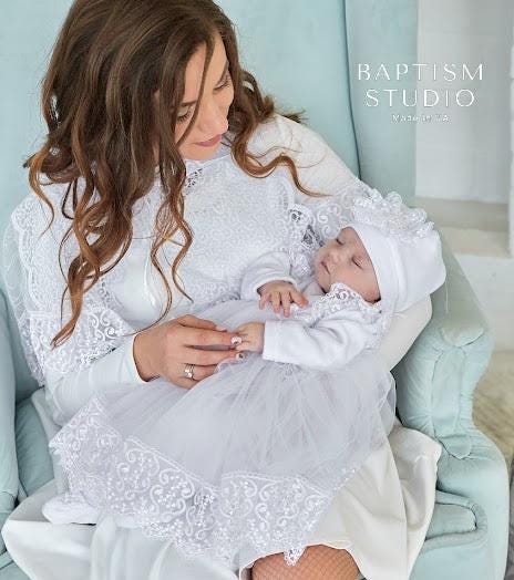 Baby Girl Christening Outfit – Velvet Baptism Set with Dress, Pants, Headband, Booties & Hat