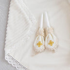 Baby Boy Christening Outfit with Baptism Towel and Candles