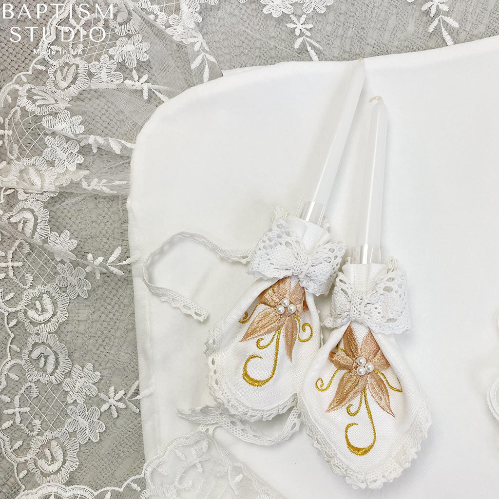 Luxury Light Ivory Christening Set for Baby Girl – Velour Dress, Blanket, Accessories