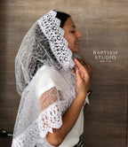 Handmade Ukrainian infinity veil for church worship