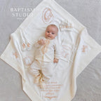 Luxury Linen Christening Set – Ivory Beige Embroidery