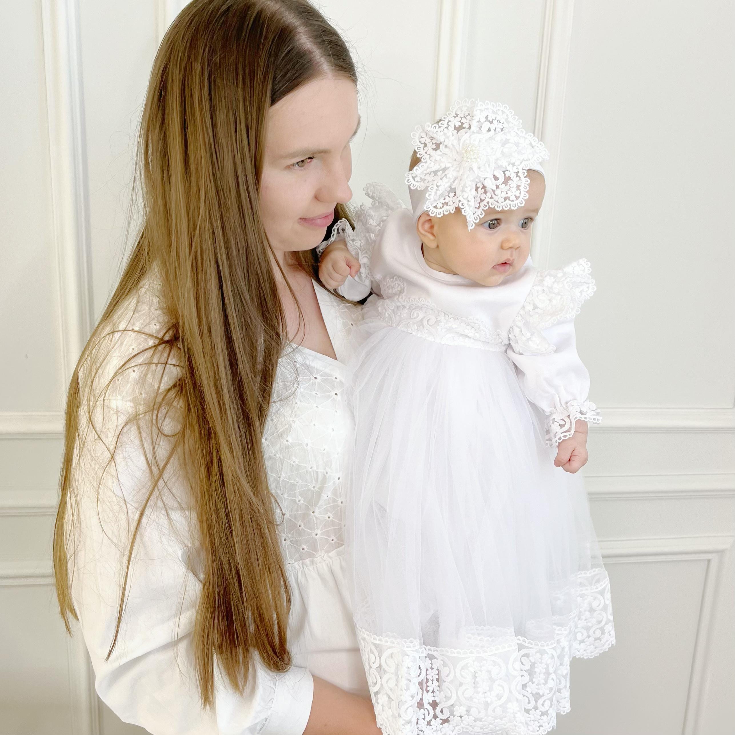 Luxury Linen Baptism Set for Baby Girl
