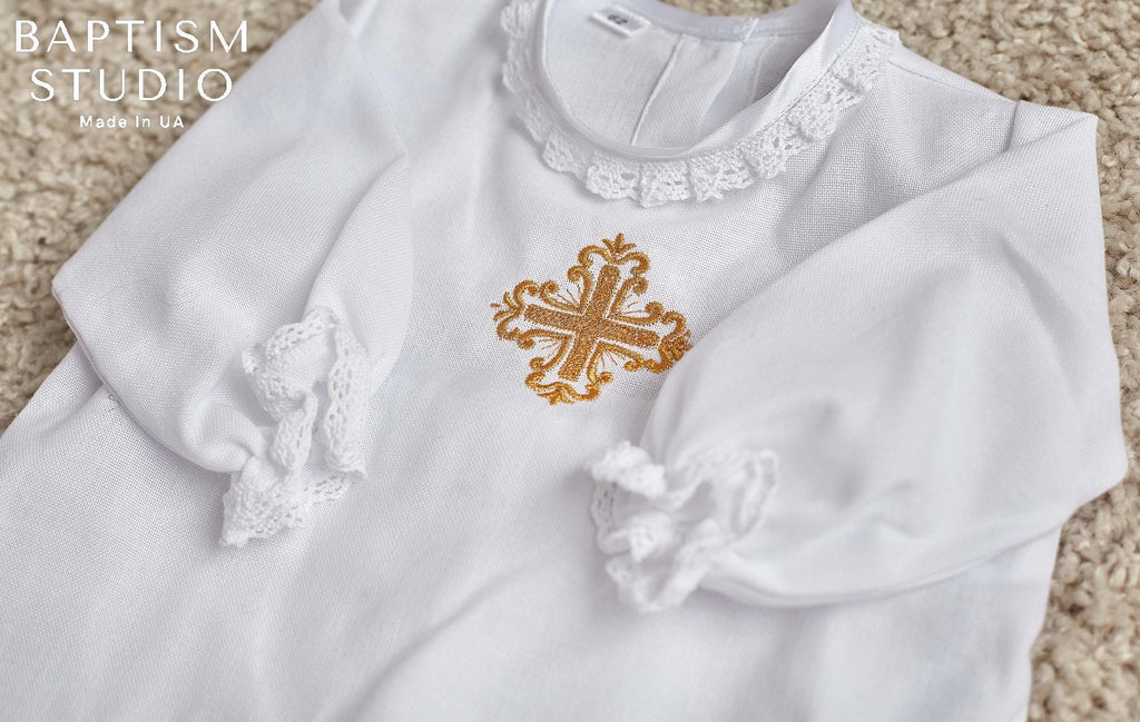 Baby Boy Christening Outfit – 4 Piece Baptism Set with Cross Embroidery