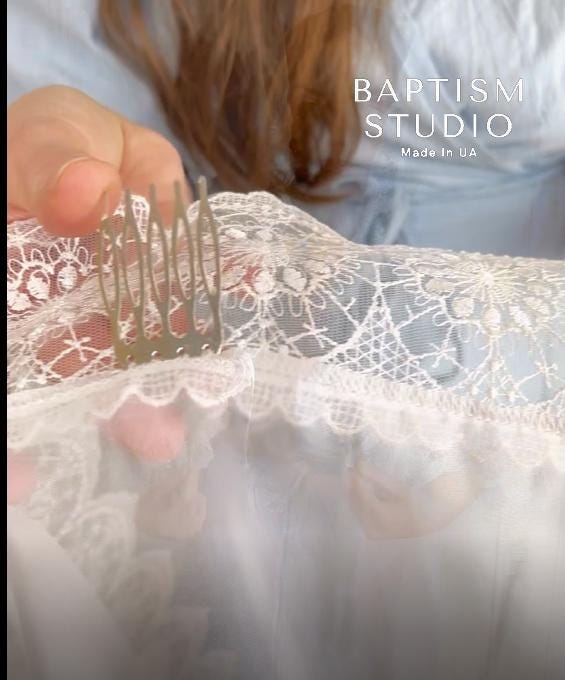 Lace Chapel Veil for Church | White Mantilla Head Covering