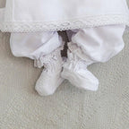 Baby Linen Baptism Outfit – Shirt, Pants, Booties & Bonnet Set