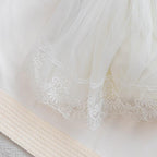 Luxury Christening Set for Baby Girl — Personalized Baptism Blanket, Linen Dress + Free Godmother Shawl