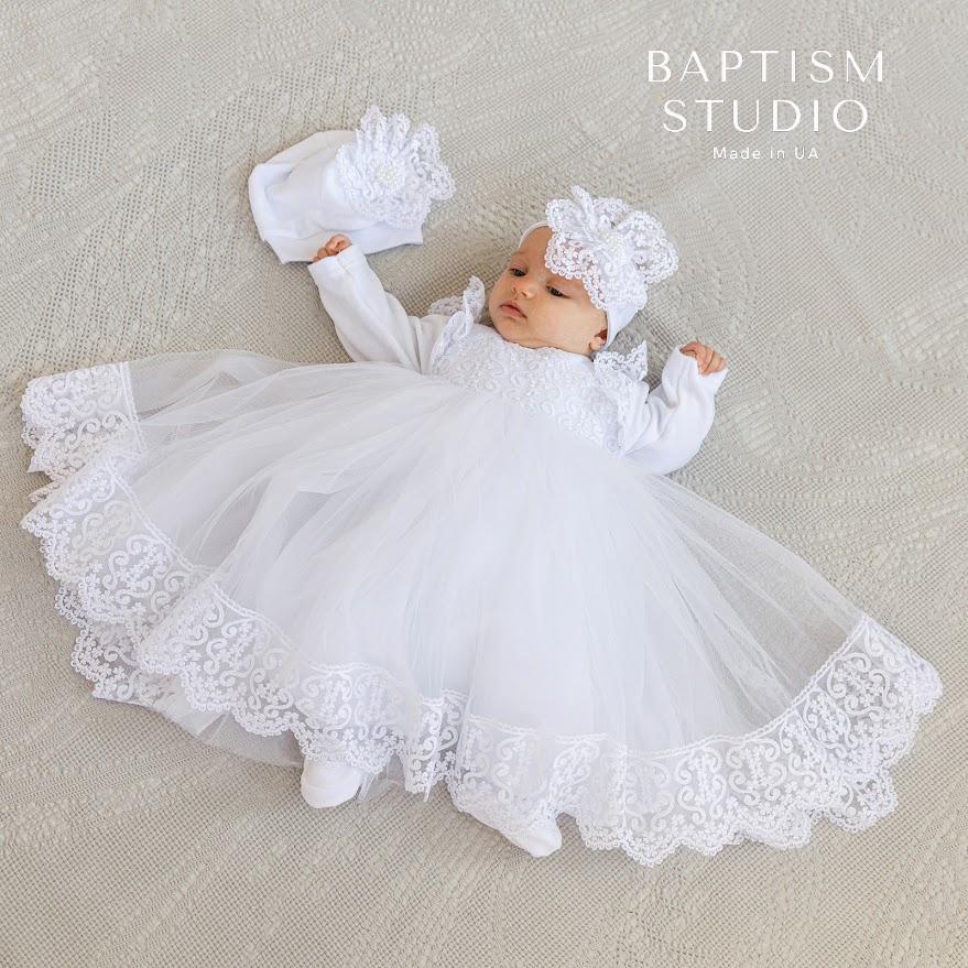 Elegant christening clothes set for baby girls
