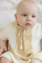 Ivory Muslin Summer Baptism Outfit for Baby Boy