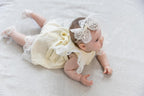 Ivory Muslin Baptism Set for Baby Girl