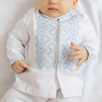 Linen Baby Christening Outfit & Baptism Set – Personalized Option Available