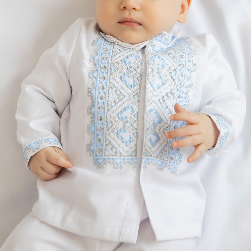 Linen Baby Christening Outfit & Baptism Set – Personalized Option Available