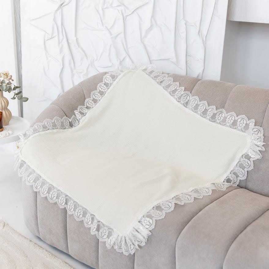Ivory Muslin Baptism Set for Baby Girl