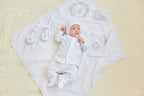 Personalized Linen Christening Set for Baby Boy - Natural velor Baptism Outfit