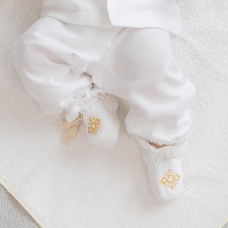 Baby Boy Christening Outfit with Hooded Baptism Towel