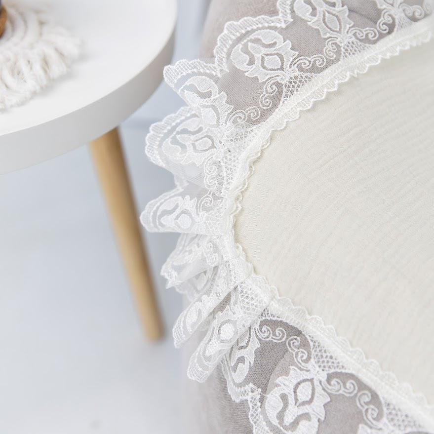 Ivory Muslin Baptism Set for Baby Girl