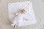 Personalized Baby Baptism Linen Gown & Blanket – Custom Christening Outfit with Embroidery