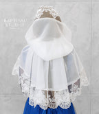 Religious chapel veil made in Ukraine – sheer fabric and lace