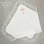 Luxury Light Ivory Christening Set for Baby Girl – Velour Dress, Blanket, Accessories