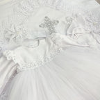 Luxury Linen Baptism Set for Baby Girl