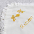 Baby Boy Christening Outfit with Baptism Towel and Candles