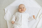 Baby Boy Baptism Outfit – White Muslin Christening Set with Shirt & Pants, White Embroidery