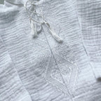Baby Boy Baptism Outfit – White Muslin Christening Set with Shirt & Pants, White Embroidery