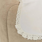 Personalized Linen Baptism Blanket – Lace Christening Shawl with Custom Embroidery