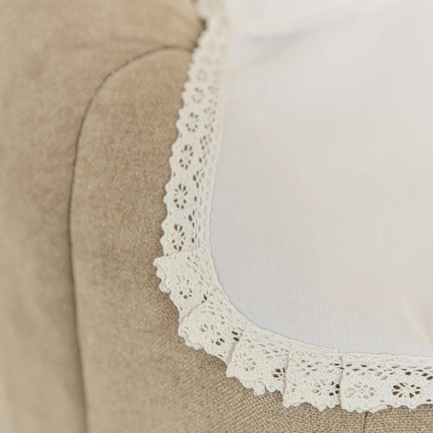 Personalized Linen Baptism Blanket – Lace Christening Shawl with Custom Embroidery
