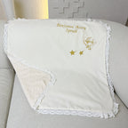 Personalized Linen Baptism Outfit Set with Blanket
