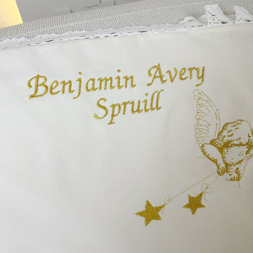 Personalized Linen Baptism Outfit Set with Blanket