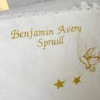 Personalized Linen Baptism Outfit Set with Blanket