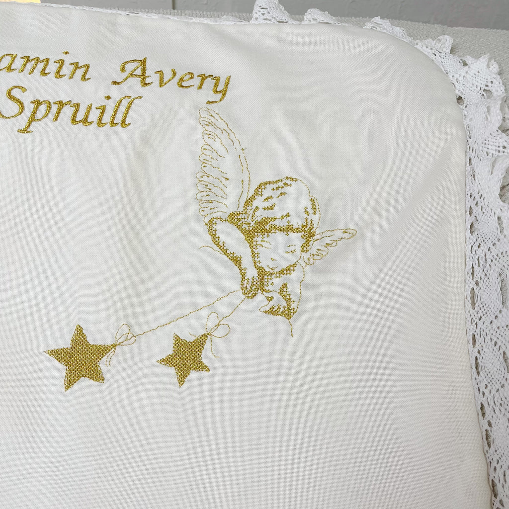 Personalized Linen Baptism Outfit Set with Blanket
