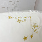 Personalized Linen Baptism Outfit Set with Blanket