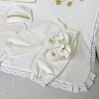 Personalized Linen Baptism Outfit Set with Blanket