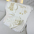 Personalized Linen Baptism Outfit Set with Blanket