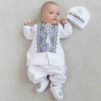 Traditional Baby Outfit Set – Shirt, Pants, Booties & Hat