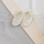 Luxury Linen Baptism Outfit Set for Baby Girl with Blanket | Ivory Christening Set