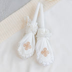 Luxury Linen Baptism Outfit Set for Baby Girl with Blanket | Ivory Christening Set